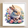 Bunny In Flowers - 18CT Stamped Cross Stitch 25*25cm/9.84*9.84in