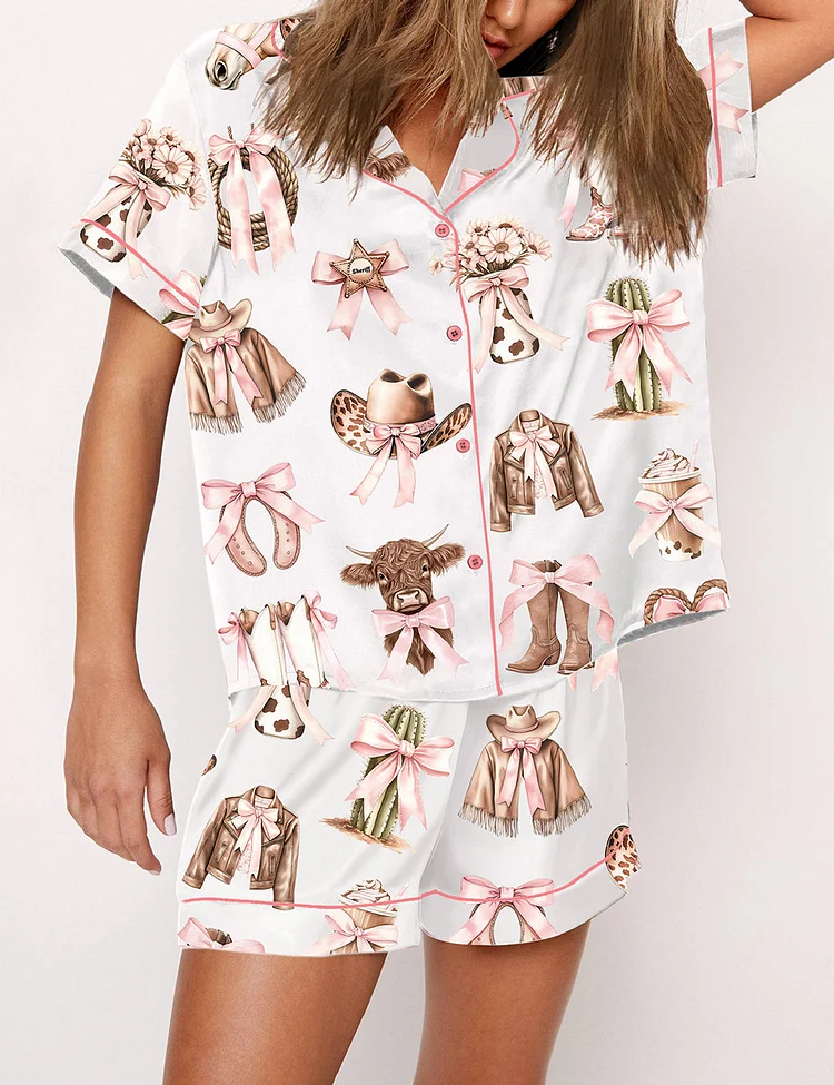 Women's Western Cowgirl Coquette Pajama Set