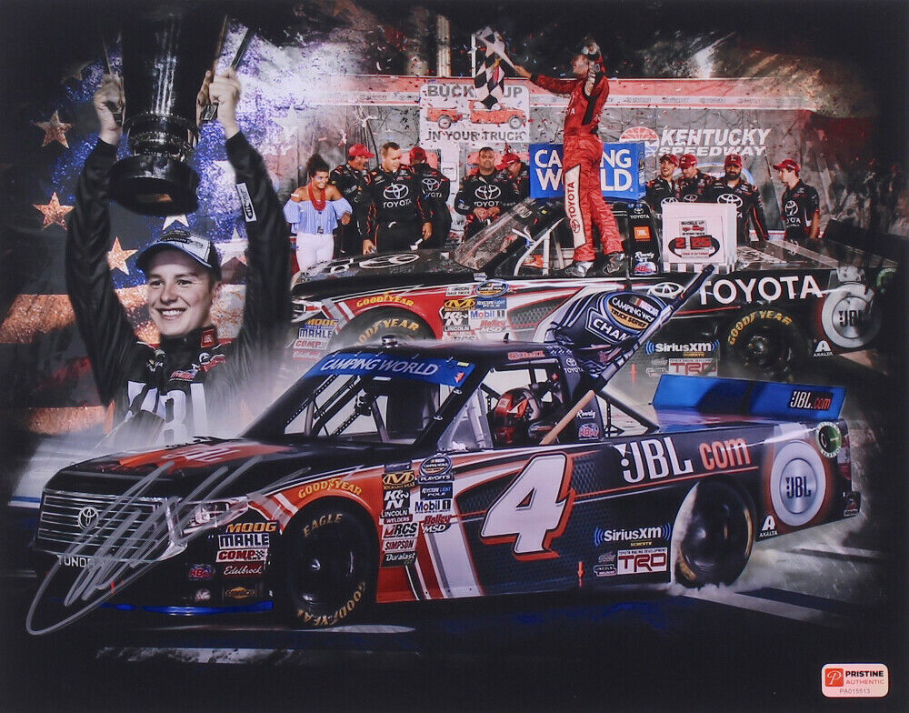 Christopher Bell Signed NASCAR Championship Celebration 11x14 Photo Poster painting (PA COA)