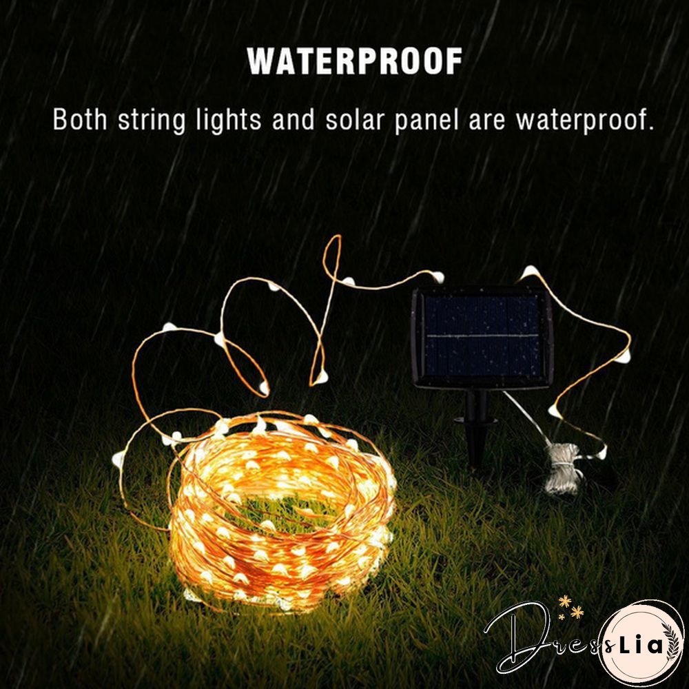 300/200/150/100/50/20 LEDs Waterproof Solar String Lights, Fairy Copper Wire String Lights for Christmas, Patio, Lawn, Garden, Wedding, Party and Holiday(1/2Pack)