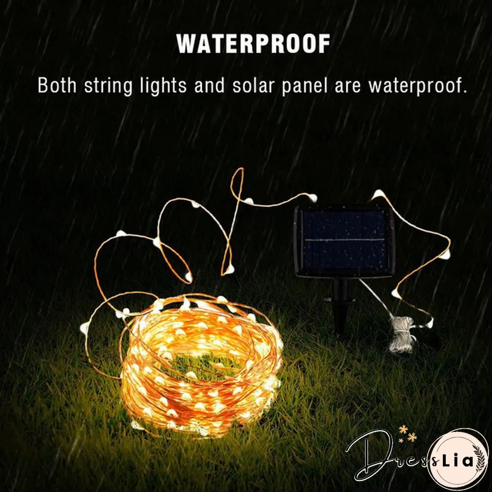 300/200/150/100/50/20 LEDs Waterproof Solar String Lights, Fairy Copper Wire String Lights for Christmas, Patio, Lawn, Garden, Wedding, Party and Holiday(1/2Pack)