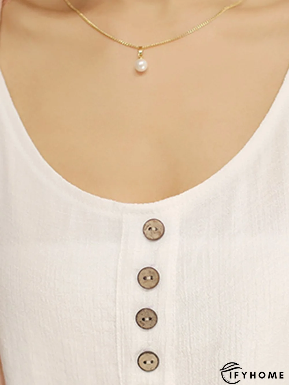 Casual Crew Neck Two Piece Buttoned Casual Dress | IFYHOME