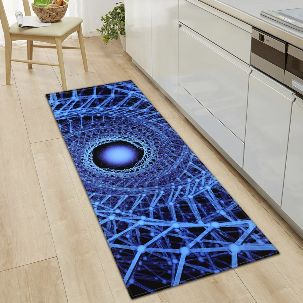 Kitchen Mat Bedroom Entrance Doormat Hallway Tatami Floor Mat 3D Printed Bathroom Balcony Decoration Rug Anti-slip Long Carpet