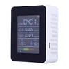 5 in 1 Digital Air Quality Monitor CO2 TVOC HCHO Temp Humidity Detector (White)