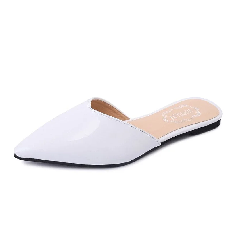 Women Slippers Fashion Pointed Flat Shoes 2021 Summer Solid Color Simplicity  Slip on Leisure Ladies External Wear Women Shoes