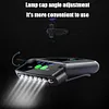 LED Sensor Headlight USB Rechargeable Cap 100LM Clip Night Fishing Headlamp
