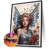 (US Only)5D DIY Full Round Drill Partial AB Diamond Painting Butterfly Girl Decor 45x65cm