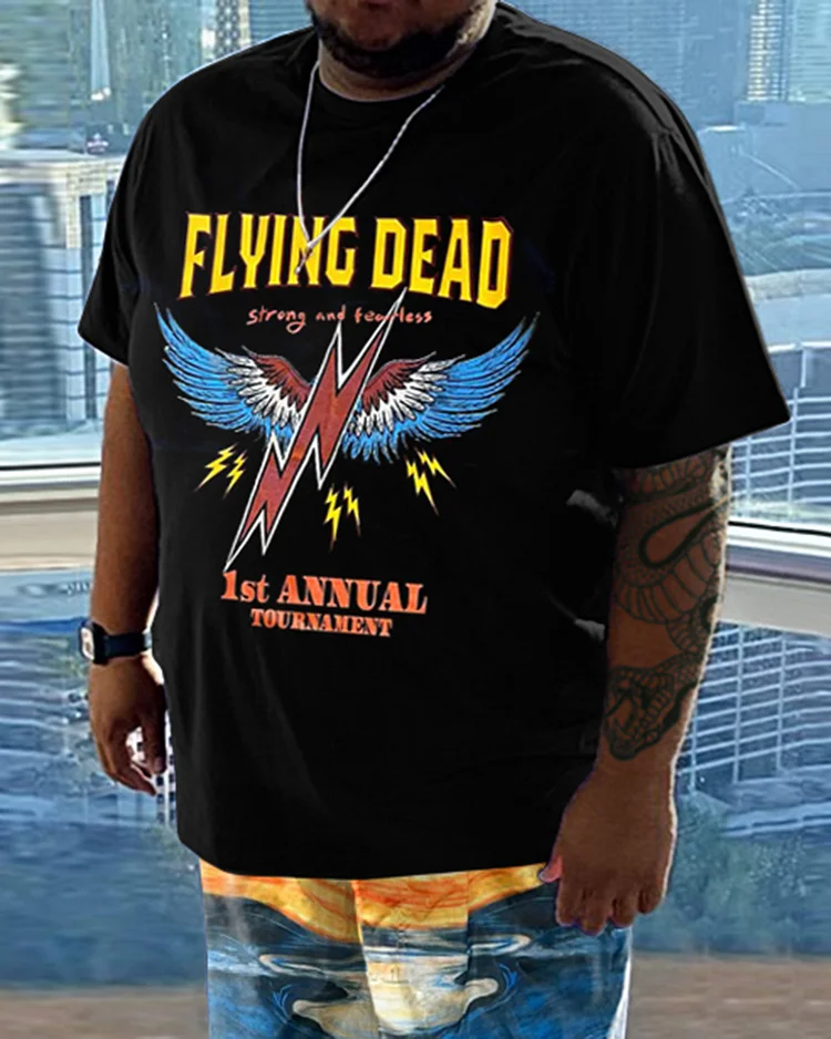 Men's Daily Casual Flying Dead Printed Short Sleeve T-Shirt Set