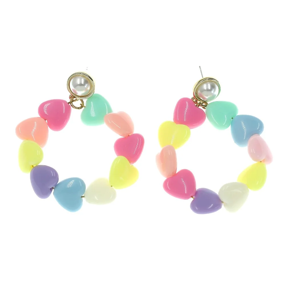 Dvacaman 2022 Valentine's Day Heart-Shaped Rhinestone Earrings For Women Shiny Statement Wedding Party Gift Crystal Drop Jewelry