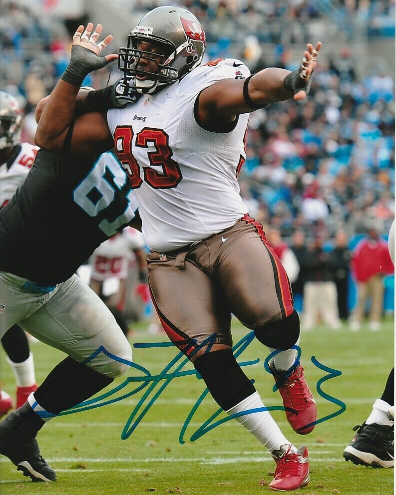 GERALD McCOY SIGNED TAMPA BAY BUCCANEERS FOOTBALL 8x10 Photo Poster painting #3 NFL PROOF!