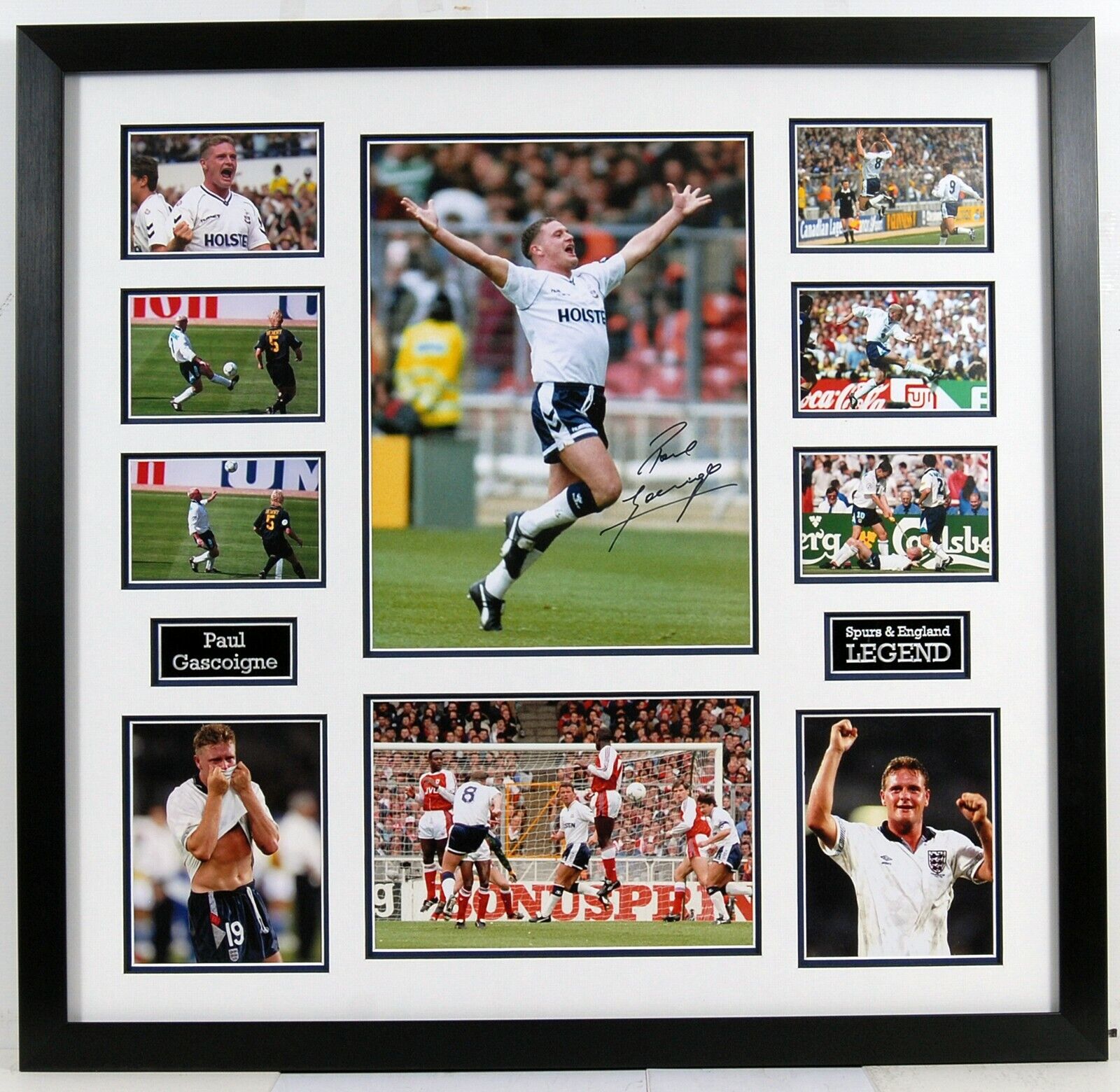 Paul GAZZA Gascoigne Signed & Framed Photo Poster painting AFTAL RD COA SPURS & ENGLAND LEGEND