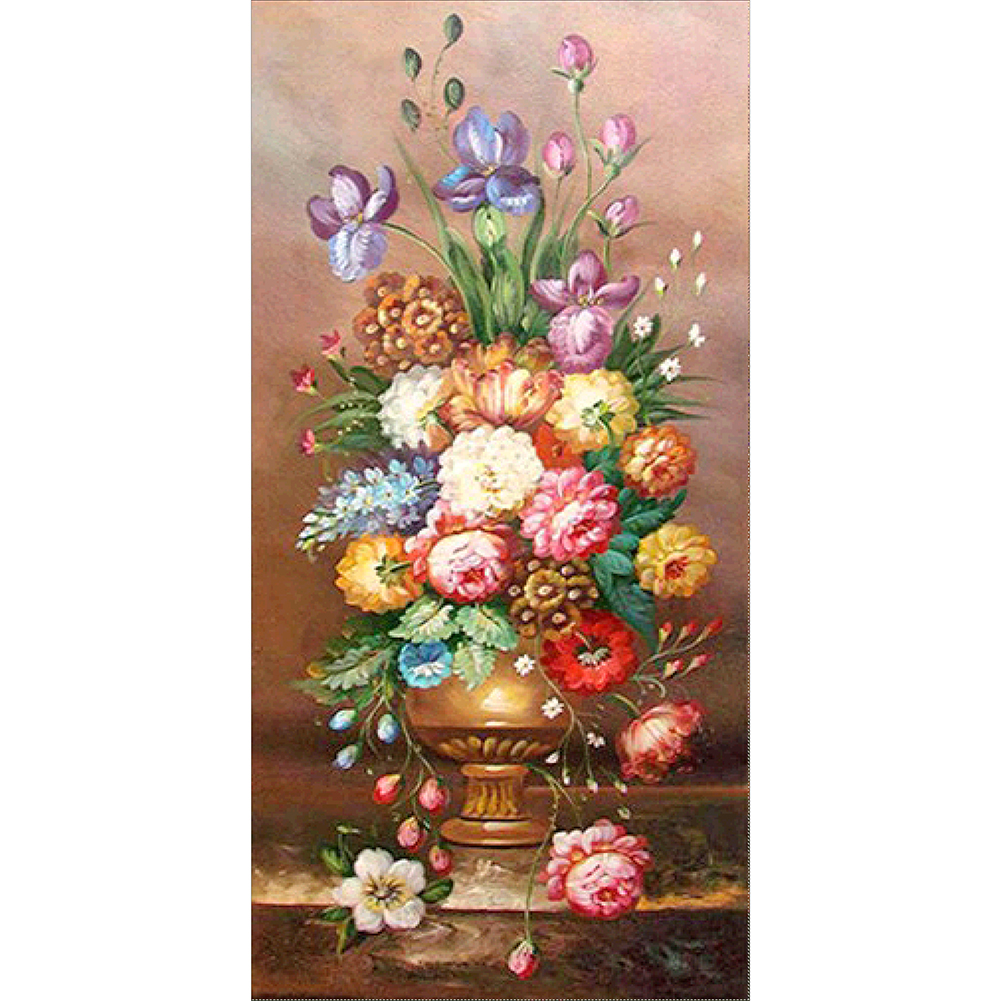 

45*85CM - Round Drill Diamond Painting - Flower Vase, 501 Original