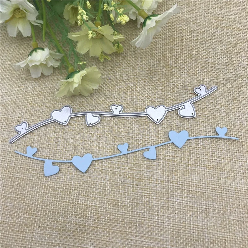 LOVE Lace Flower Edge Border Metal Cutting Dies Stencils For Card Making Decorative Embossing Suit Paper Cards Stamp DIY