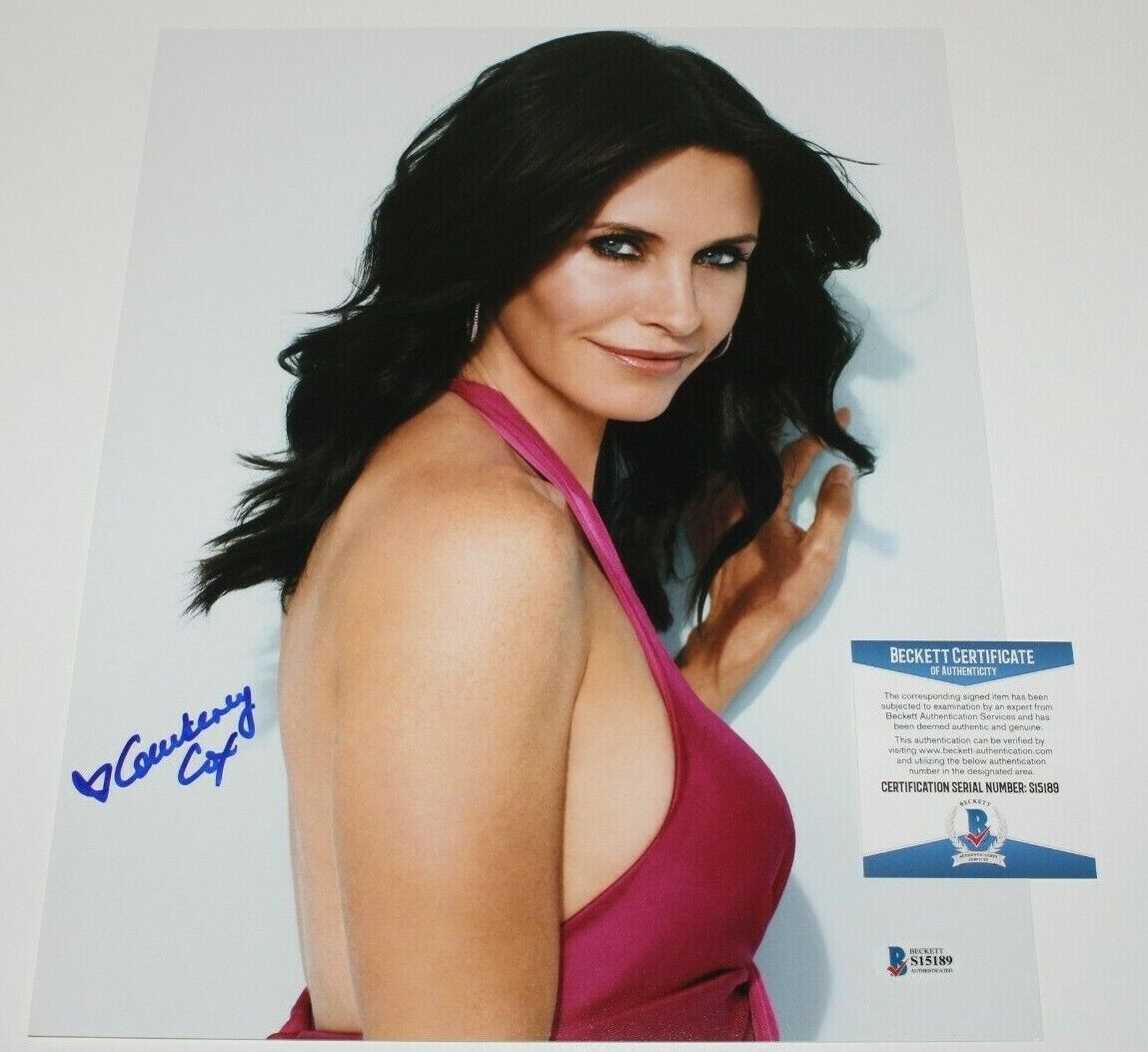 ACTRESS COURTENEY COX SIGNED FRIENDS 11x14 Photo Poster painting BECKETT COA MONICA SCREAM MOVIE