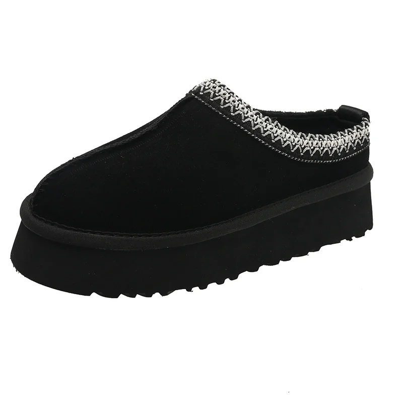 Churchf Churchf Size Cotton Shoes Female Winter 2023 New Fur Integrated Baotou Slippers Female Loose Cake