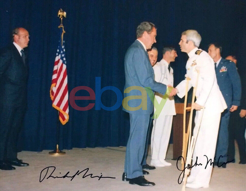 John McCain Richard Nixon Signed 8x10 Autographed Photo Poster painting reprint