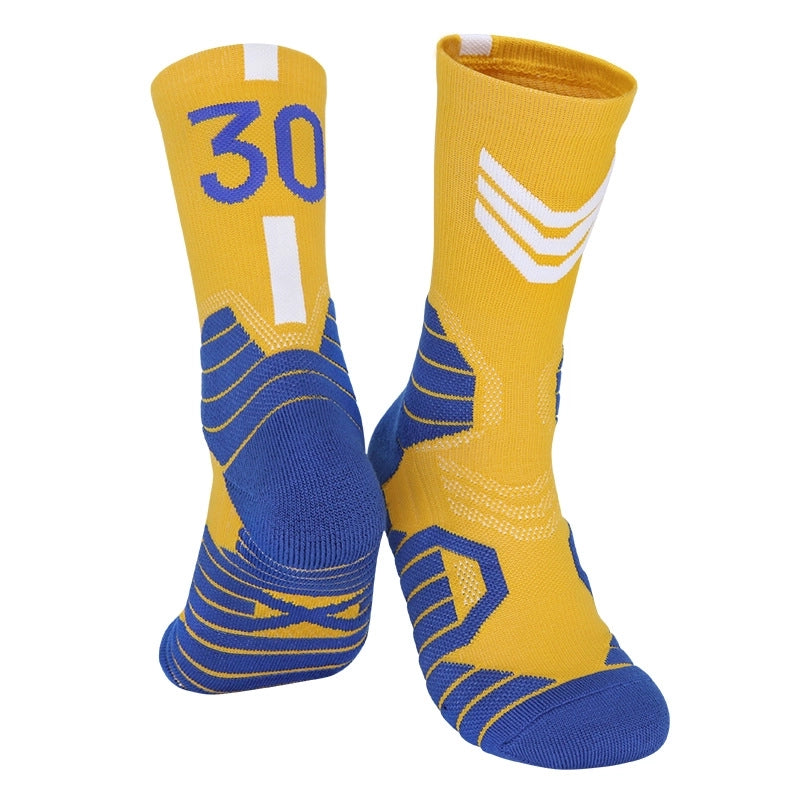 Curry Professional Basketball Socks Men’s High-top Breathable Combat Socks Training Mid-calf Socks Non-slip Sports Socks Men’s