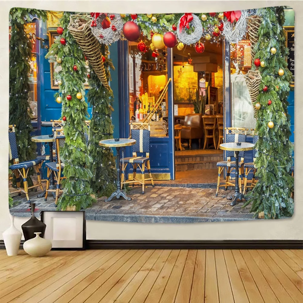 Christmas Tapestry Christmas Decorations In Corner Shops Bedroom Living Room Wall Hanging Tapestry Home Decor Xmas