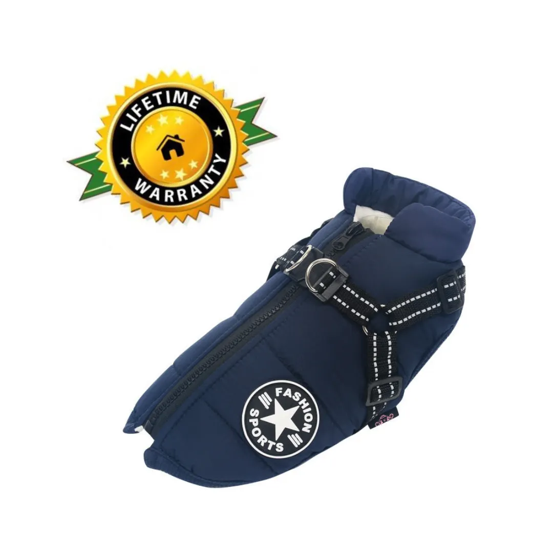 Pawbibi Sport- Waterproof Winter Jacket with Built-in Harness