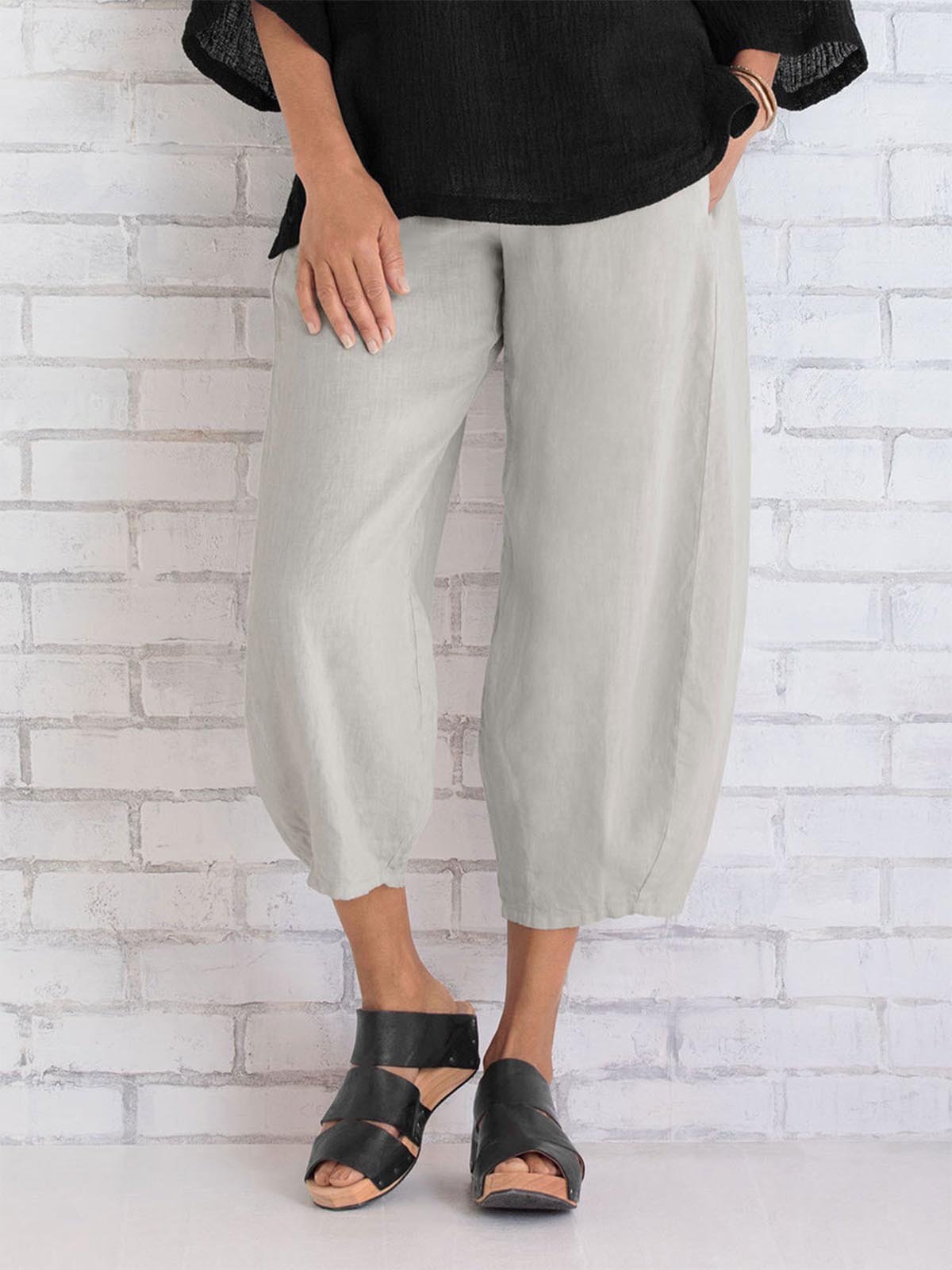 Rotimia Women Cotton Pants Spring Summer Casual Pants