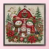 Christmas Farm Snowmen Full 11CT 3 Strand Stamped Cross Stitch Kit 45x45cm tapestrymarket