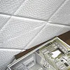 10 Pack | 40 Sq ft 3D White Foam Self Adhesive Wall Panels - Alligator Skin Design