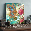 (Pre-Framed)Butterfly Flower-Special Shape Diamond Painting Kit(25x25cm)