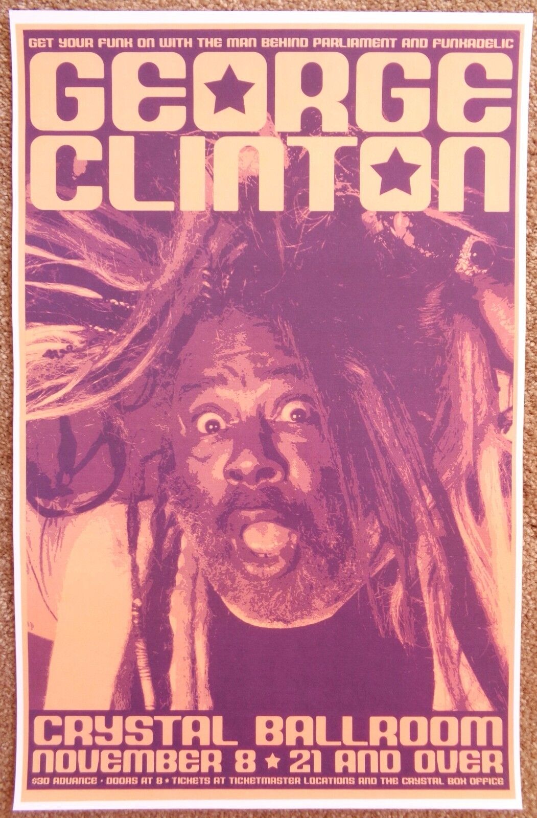 GEORGE CLINTON 2004 Gig POSTER Parliament Funkadelic Portland Oregon Concert