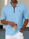 Men's Casual Loose Zipper Lapel T-Shirt