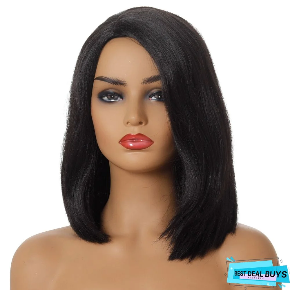 Women's Short Straight Hair Fashion Partial Split Short Hair Set Chemical Fiber Wig