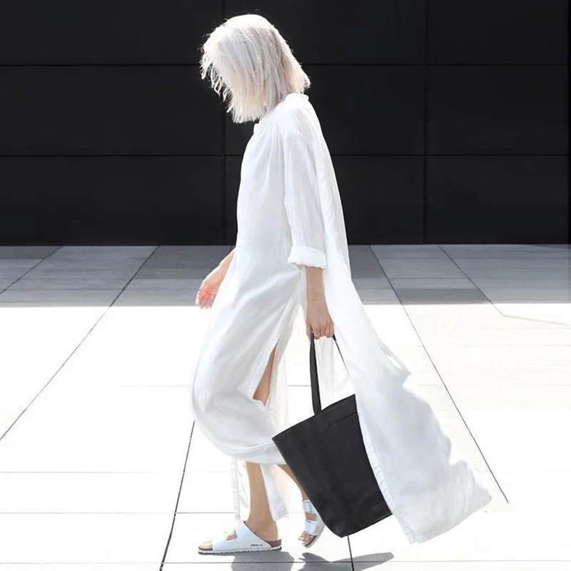 Brownm Brownm Person Cotton Blouse Shirt Beach Skirt Cardigan Dress Female Outside Long Cardigan Beach Sun Protection Clothing