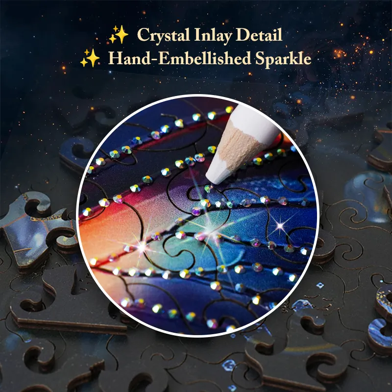 Radiant Butterfly Crystal Wooden Puzzle
