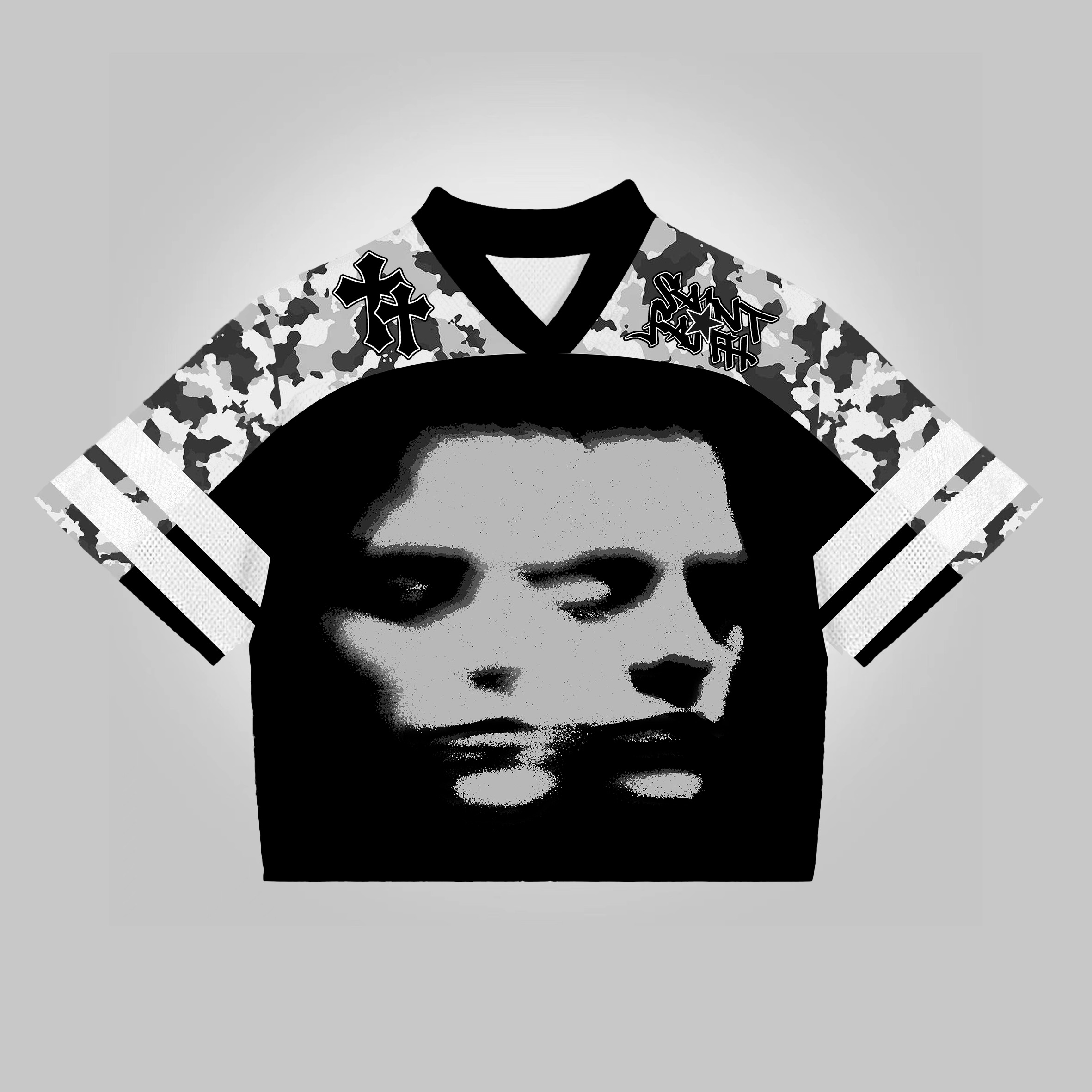 Vintage Two Face Graphics Blokecore Blokette Jerseyfit V-neck T-shirt