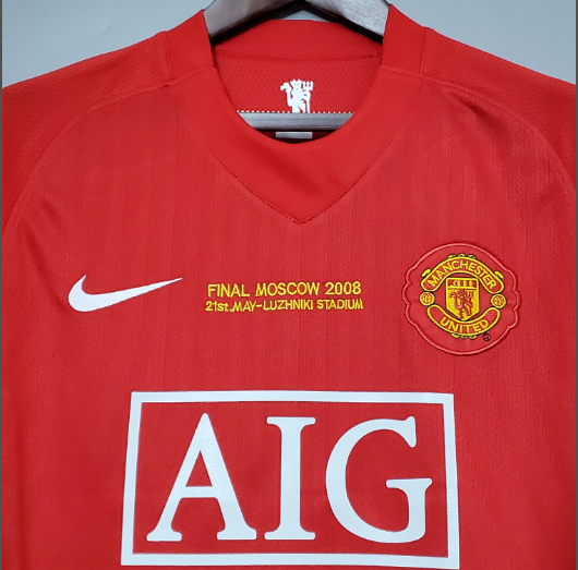 Retro 07/08 Manchester United Champions League version home Football T-Shirt