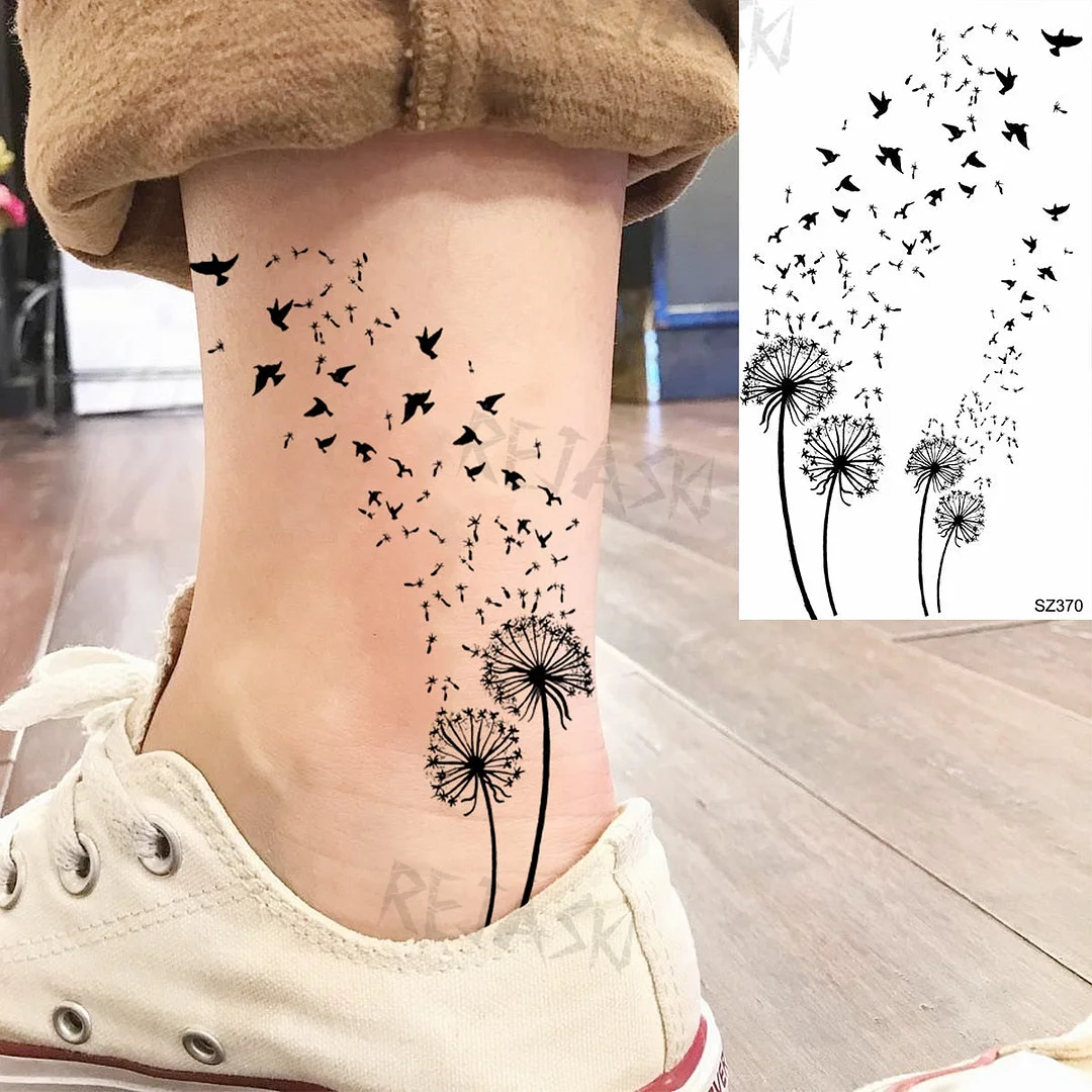 Realistic Sunflower Fashion Wrist Temporary Tattoos For Women Gilr Butterfly Geometry Fake Tattoo Custom Armbands Washable Tatoo