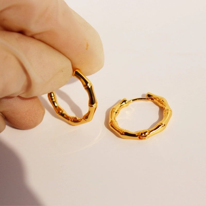 Brass 24K Gold Plated Geometric Earrings