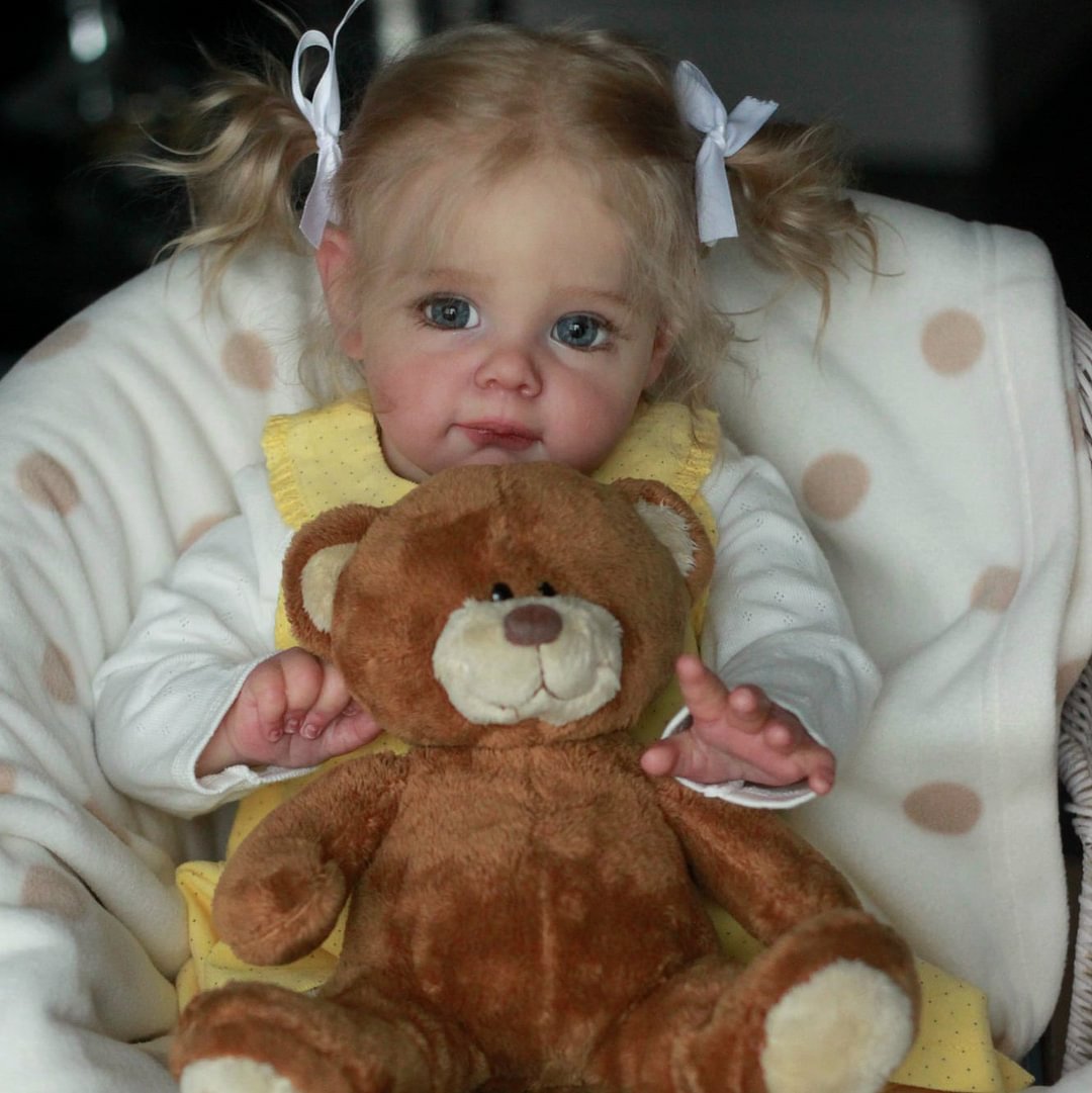 15'' Cute Lifelike Handmade Reborn Toddlers Girl Doll Named Ambe with "Heartbeat" and Coos