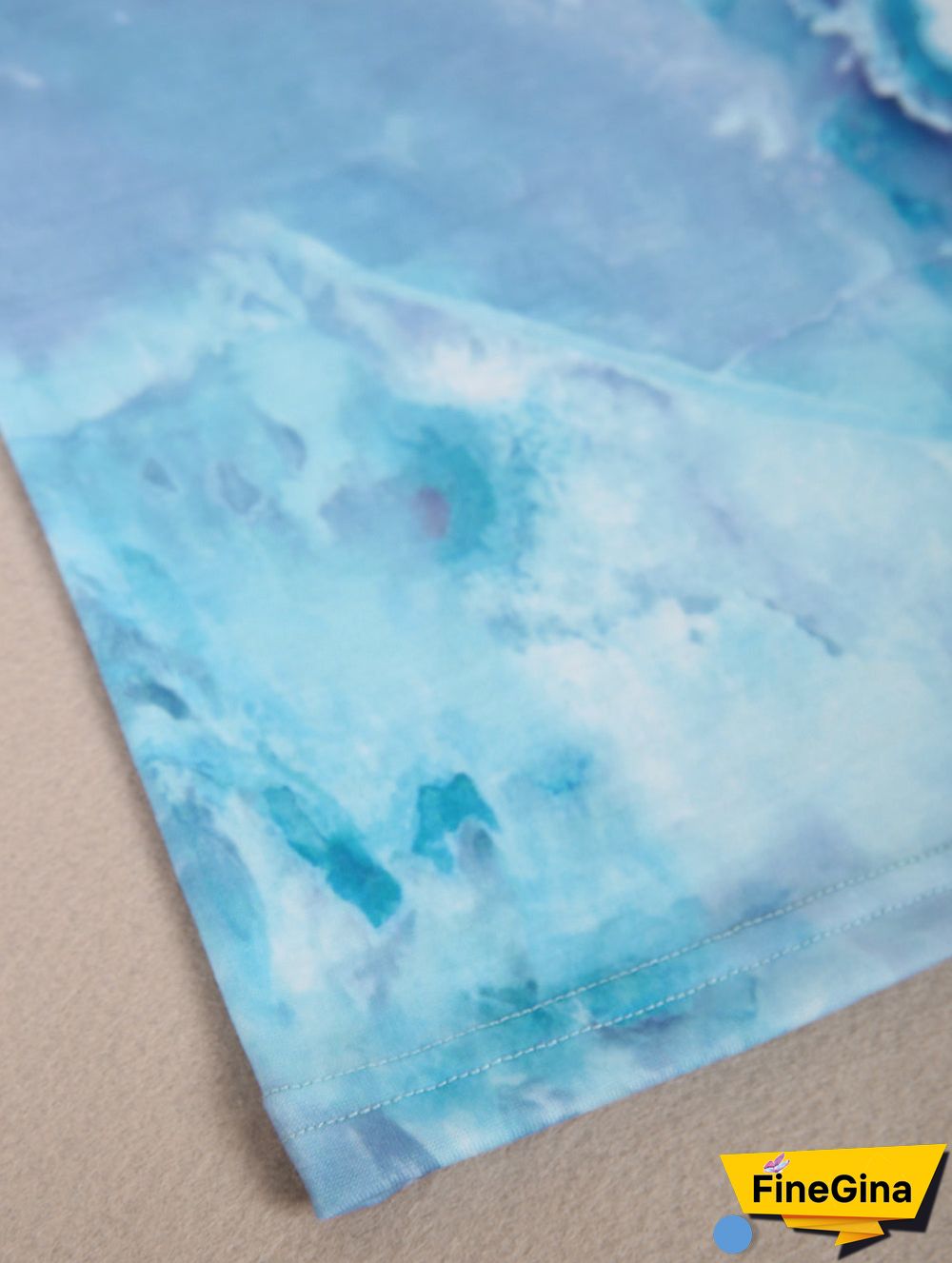 Ocean Dream Blue Marble Print Top