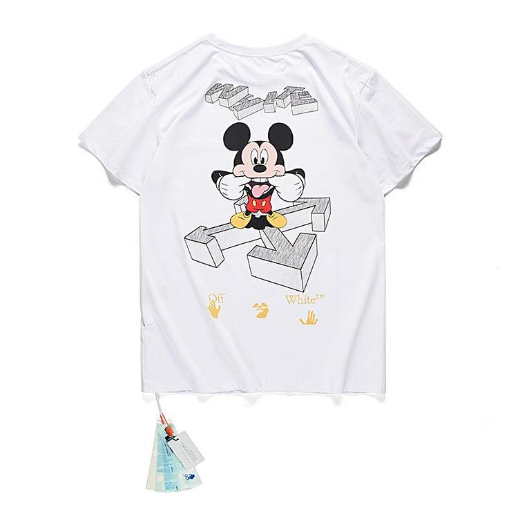 Off White Mickey Mouse T Shirt Cartoon Mickey Loose Large Size Men's and Women's off Short Sleeve shirt