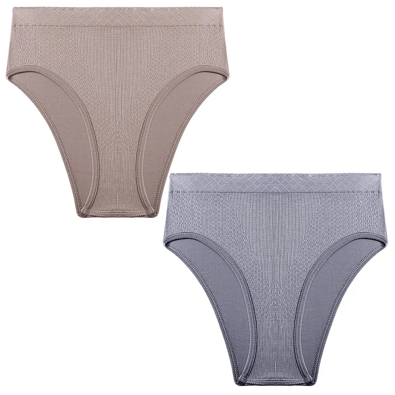 2PCS/Set Seamless Women's Panties Plus Size Underwear Women Briefs Lingeries Cotton Mid-Rise Underpants Panty Intimates