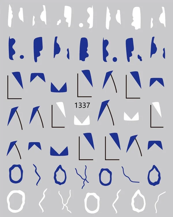 3D Swirl Lines Nail Sticker Geometry Irregular Whirling Wave Cow Print Decal on Nails Art Charms Manicure Slider Tip Accessories-Nail Inspo