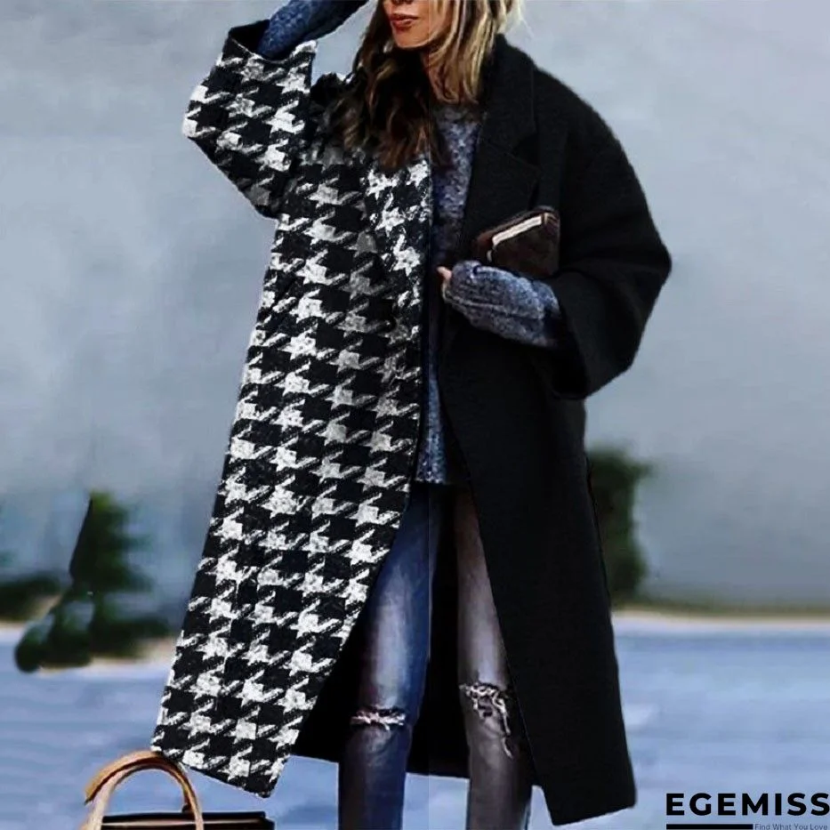 Leopard Print Pocket Design Long Sleeve Coat | EGEMISS