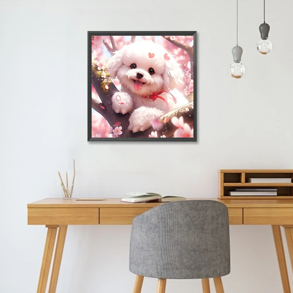 Diamond Painting - Full Round Drill - Flower Dog(Canvas|30*30cm)