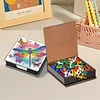 Diamond Painting PU Dragonfly Notecard Box with 160 Sheets Paper Note Holder
