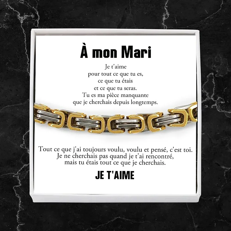 À Mon Mari-Bracelet Gourmette Bracelet Homme Jessemade FR