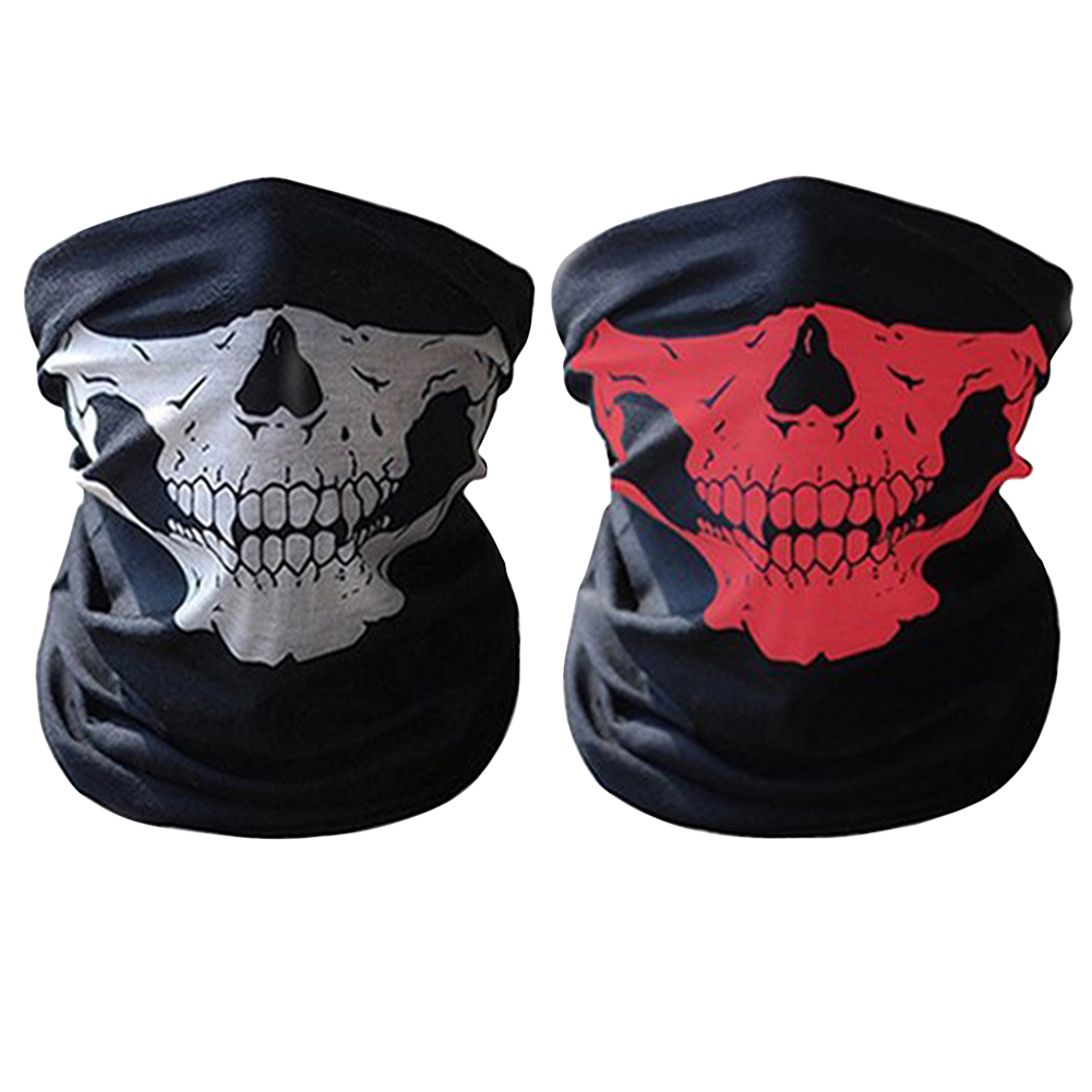 

2pcs Halloween Skulls Headscarf Breathable Running Cycling Mask Equipment, White+blue, 501 Original