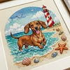Dachshund Seaside Puppy-14CT Stamped Cross Stitch 30*30cm tapestrymarket