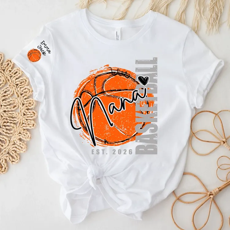 Personalized Nana Basketball Shirt with Grandkids&rsquo; Names