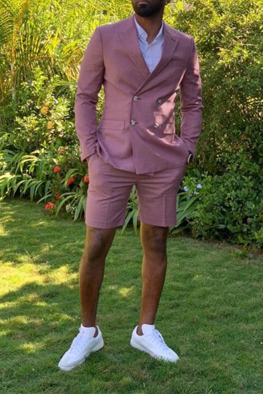 Tiboyz Fashion Outfits Pink Blazer And Shorts Two Piece Suit