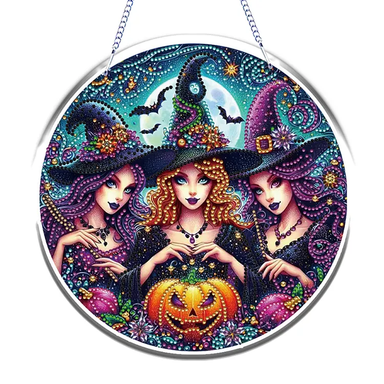Halloween Theme 2D Flat DIY Hanging Diamond Art Kits Home Wall Decoration Crafts gbfke